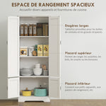 Buffet de cuisine armoire de cuisine contemporaine multi-rangements 2 placards 3 étagères MDF panneaux particules blanc