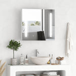 Armoire murale miroir lumineux LED salle de bain 2 portes avec 3 niveaux 70 x 15 x 65 cm blanc