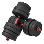 Ensemble d'haltères Courtes Total 30 Kg 2 en 1 poids réglable Barres incluses - entraînement Musculaire & haltérophilie