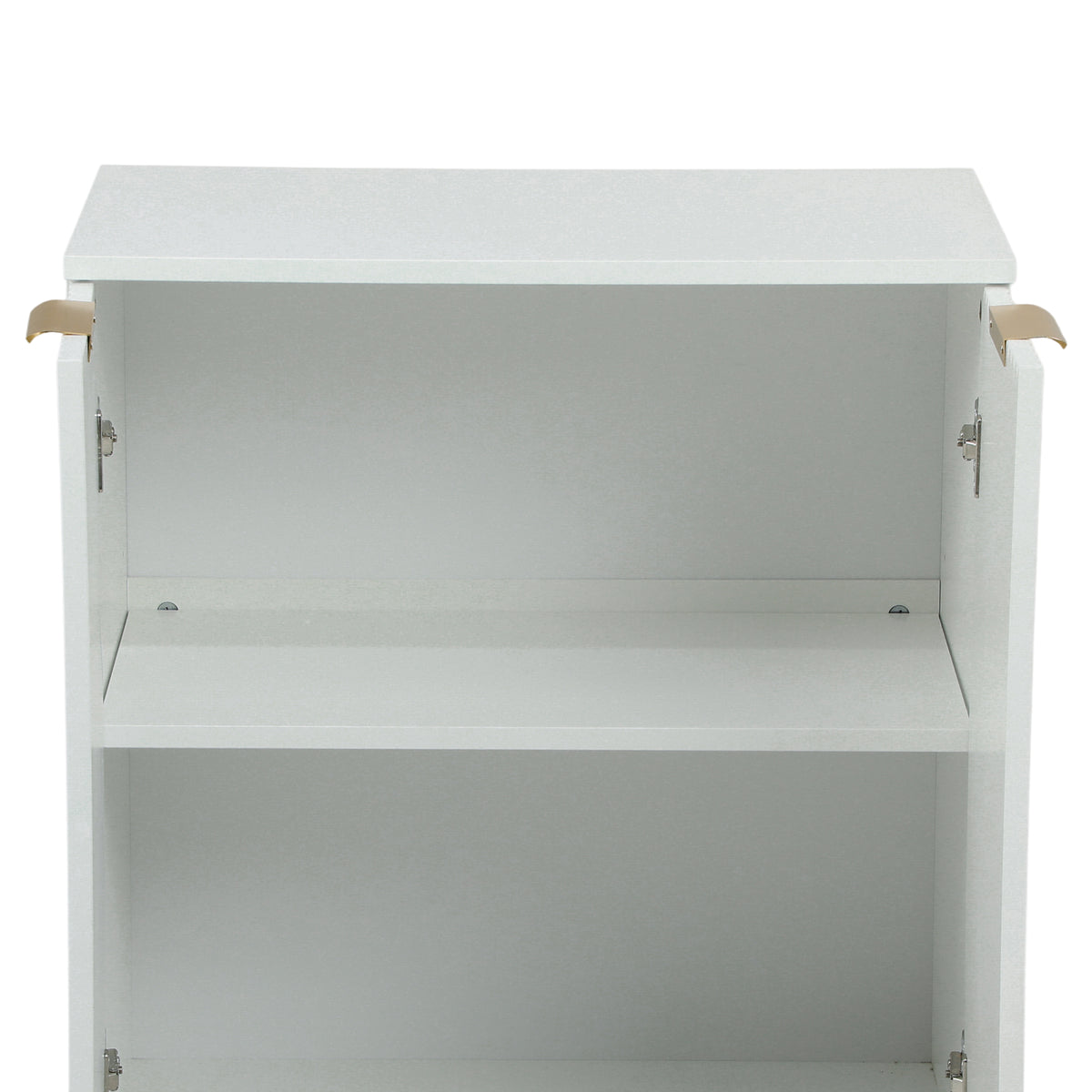 Buffet cuisine meuble de rangement avec 2 portes étagère réglable pieds métalliques surélevés 60 x 40 x 80 cm blanc