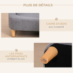 Canapé pour chien lit pour chien animal domestique style scandinave pieds en bois revêtement tissu déhoussable 75 x 55 x 39 cm - gris