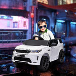 Voiture électrique pour enfants Land Rover Discovery Sport, 12V avec télécommande, lumières LED, pour 3-6 ans, blanc