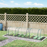 Mini Serre de Jardin, Mini Serre Tunnel, Serre à Tomates 3,5L x 1l x 0,8H m, Acier, PVC Anti-UV, 3 Fenêtres