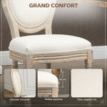 Lot de 2 chaises de Salle à Manger - Chaise de Salon médaillon Style Louis XVI Aspect Lin Crème
