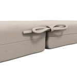 Lot de 2 coussins d'extérieur pour fauteuil chaise à dossier avec attaches rembourrage 8 cm, dim. 112L x 51l cm, beige
