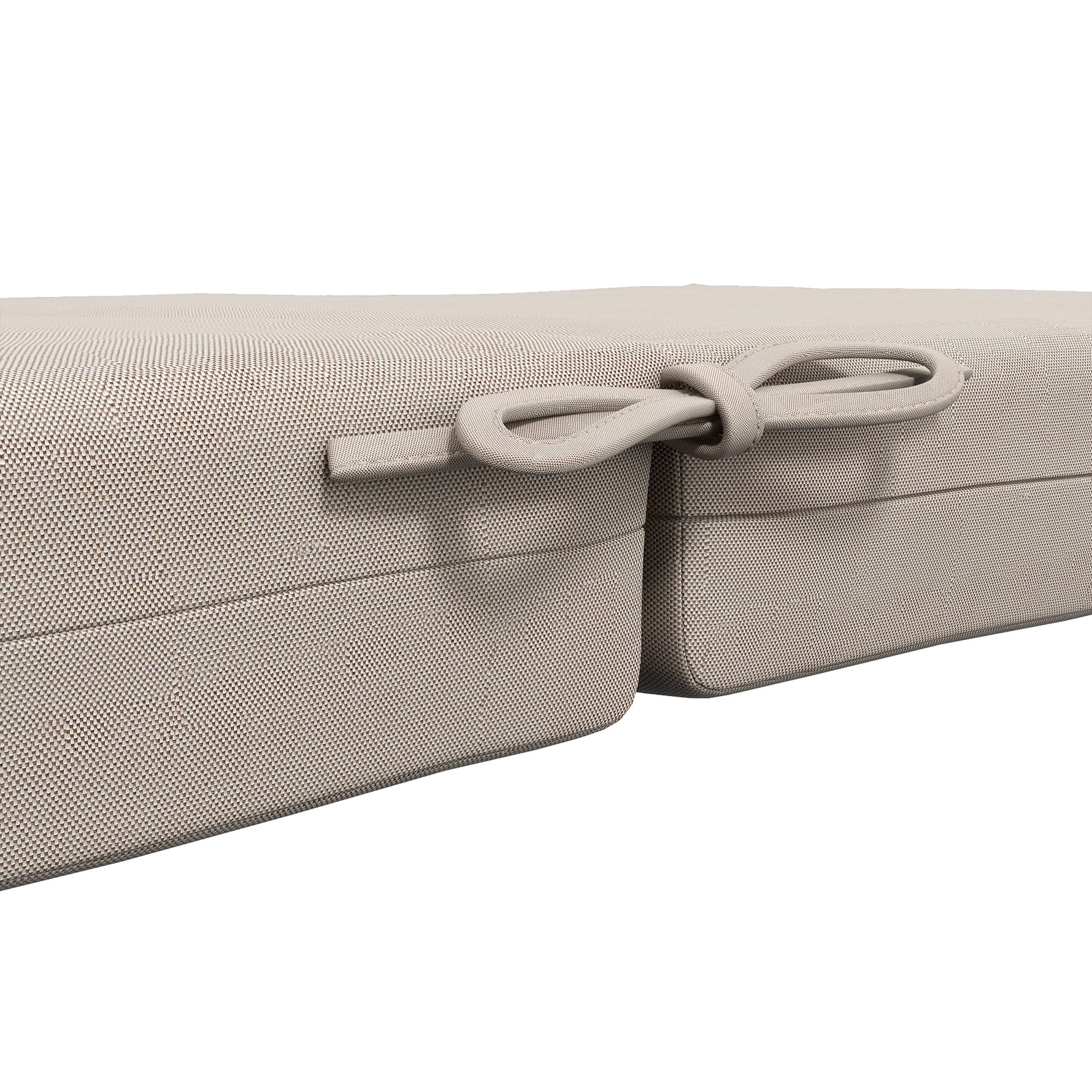 Lot de 2 coussins d'extérieur pour fauteuil chaise à dossier avec attaches rembourrage 8 cm, dim. 112L x 51l cm, beige