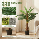 Palmier Artificiel palmier 100 cm avec 21 Feuilles en PEVA, Plante Décorative avec Pot en Plastique, Vert