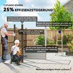 Abri de Jardin en Métal 3 m² Facile à Monter, Cabane de Jardin Structure en Acier Galvanisé Améliorée, Chêne