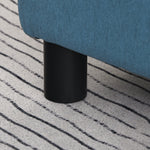 Pouf repose-pied tabouret bas en tissu de lin capacité de charge 110 Kg 40 x 30 x 24 cm bleu foncé