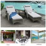 Lot de 2 transats bains de soleil : matelas, têtière, inclinaison réglable multipositions, accoudoirs