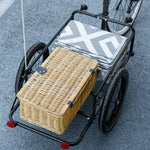 Remorque à vélo avec coffre de rangement amovible et pliable de 65L, réflecteurs de sécurité, charge max. 40KG, gris