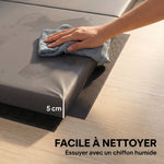 Tapis de gymnastique yoga pilates fitness pliable en 4 avec poignées revêtement synthétique 180 x 80 x 5 cm gris