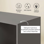 Armoire penderie meuble de rangement mobile 4 roulettes avec tringle à vêtements et étagères ouvertes, gris
