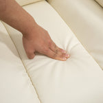 Sillón de relax eléctrico, sillón elevador reclinable con reposapiés ajustable, revestimiento sintético color crema