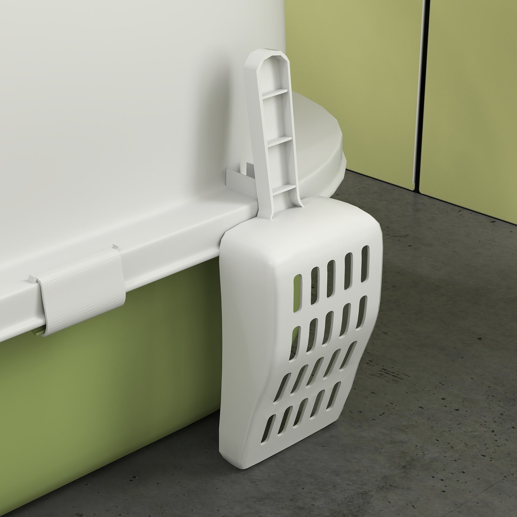 Maison de toilette pour chat bac à litière fermé chat poignée de transport porte translucide 40,5 x 52 x 39 cm vert