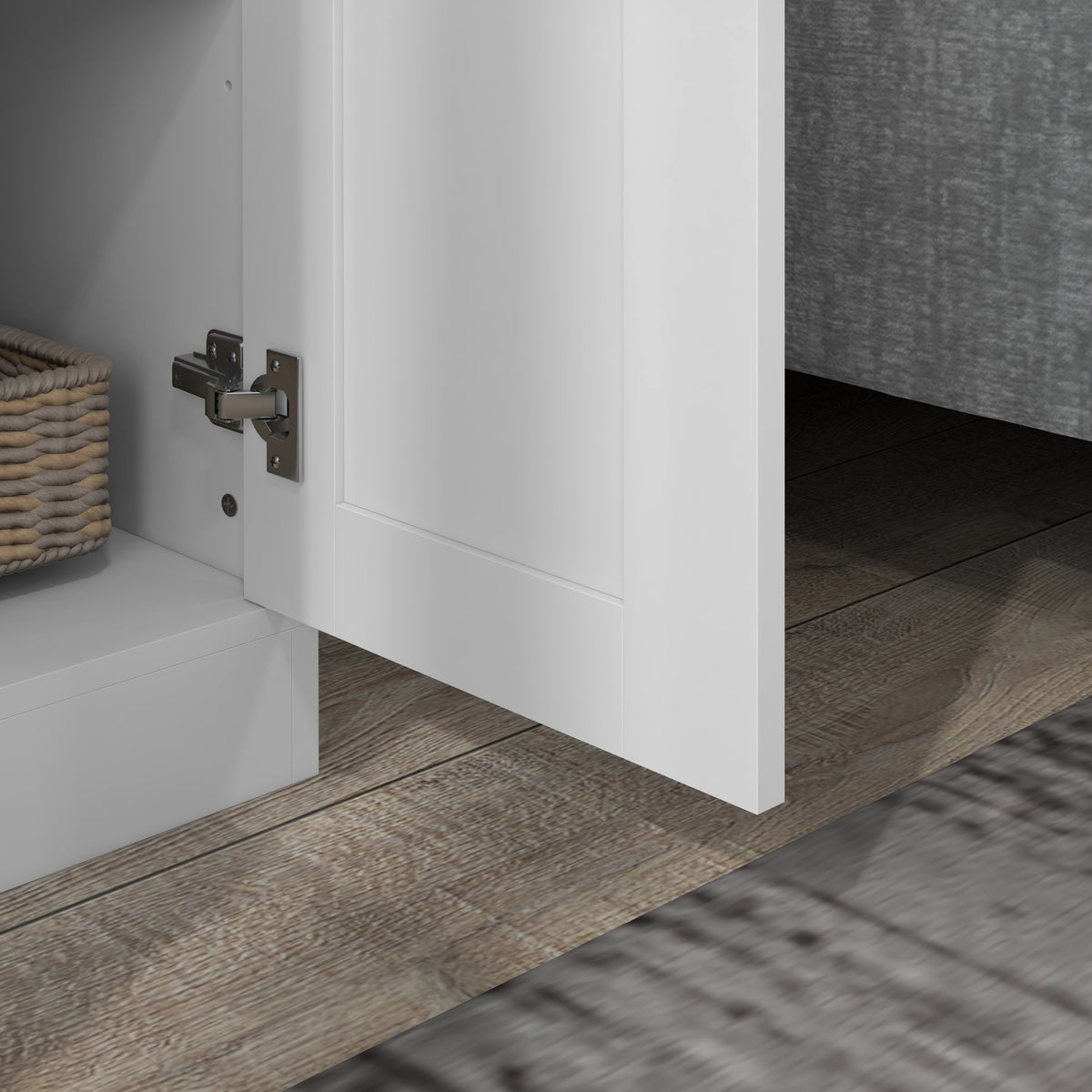 Armoire 2 portes meuble de rangement avec 5 étagères, style contemporain, 60L x 36,5l x 175H
