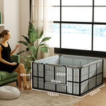 Parc de mise bas pour chien caisse de mise bas pour chiens avec porte tapis de propreté lavable 122 x 122 x 60 cm noir
