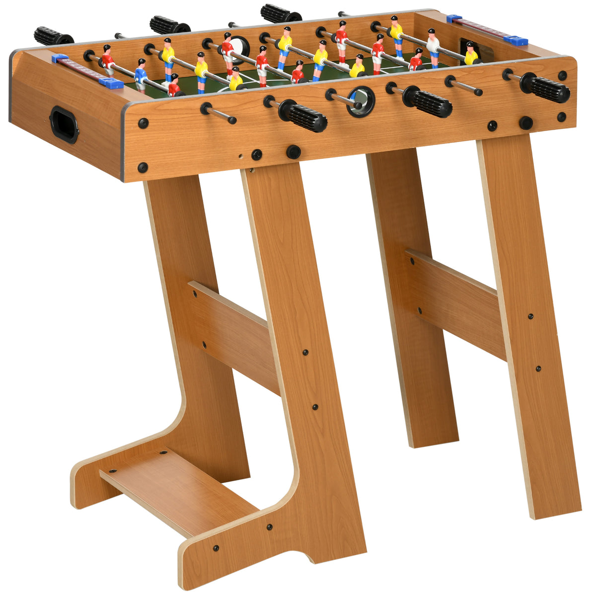 Babyfoot pliable en bois avec 18 joueurs, 2 ballons, 6 tiges et tableau de bord, pour adulte et enfant,  69 x 37 x 70 cm