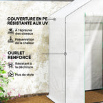 Serre de jardin avec 1 porte 1 fenêtre étagères 3 niveaux pour Légumes Plantes Fleurs Bâche PE 143 x 74 x 190 cm blanc