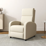 Fauteuil Relax Inclinable jusqu'à 160° Manuellement avec Repose-Pieds Intégré, Charge Max. 120kg, Grand Confort, Crème