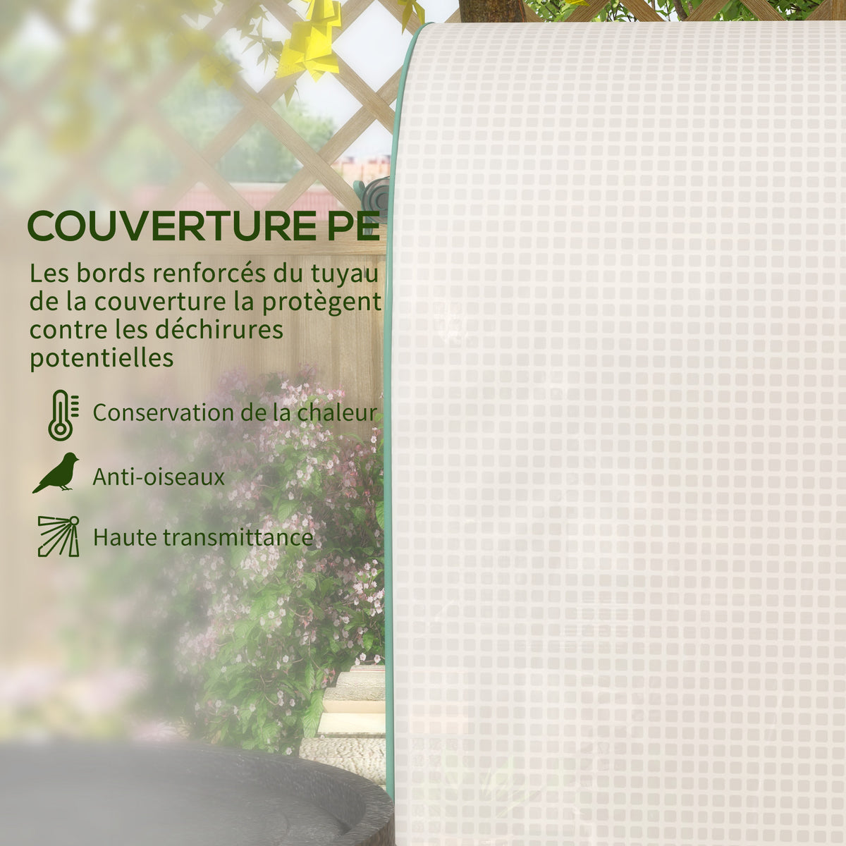 Serre de jardin serre de balcon résistante aux UV porte enroulable 4 étagères couverture en PE 80 x 49 x 160 cm blanc