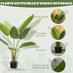 Plante artificielle intérieure 109 cm, arbre artificiel avec pot en plastique et terreau floqué, vert