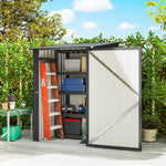Abri de Jardin en Acier galvanisé 1m², avec Tôle Ondulée, Toit Incliné et Porte Verrouillable, 100x104x160cm, Gris Foncé