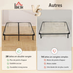 Bettrahmen 160 x 190 cm, Doppelbett aus Massivholz mit Lattenrost und Fußteil, Stauraum darunter, schwarz