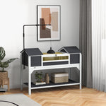 Maison tortue terrestre extérieure enclos tortue 2 niches support de lampe réglable bois massif 122 x 56,5 x 93 cm gris