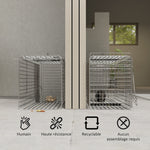 Opvouwbare vangkooi voor kleine dieren zoals ratten en muizen - 2 deuren handvat 81 x 26 x 34,5 cm grijs staal
