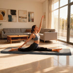Tapis de gymnastique yoga pilates fitness pliable en 3 panneaux avec poignées revêtement synthétique 180 x 60 x 5cm gris
