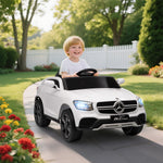 Voiture électrique enfants, véhicule électrique 12V, télécommande 2,4G, 3 vitesses, démarrage lent, 105x68x50cm, blanc