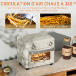 10L Friteuse sans huile mini four à air chaud 1 000 W avec température réglable 80°C-230°C, minuterie, 32x27,2x29,8cm