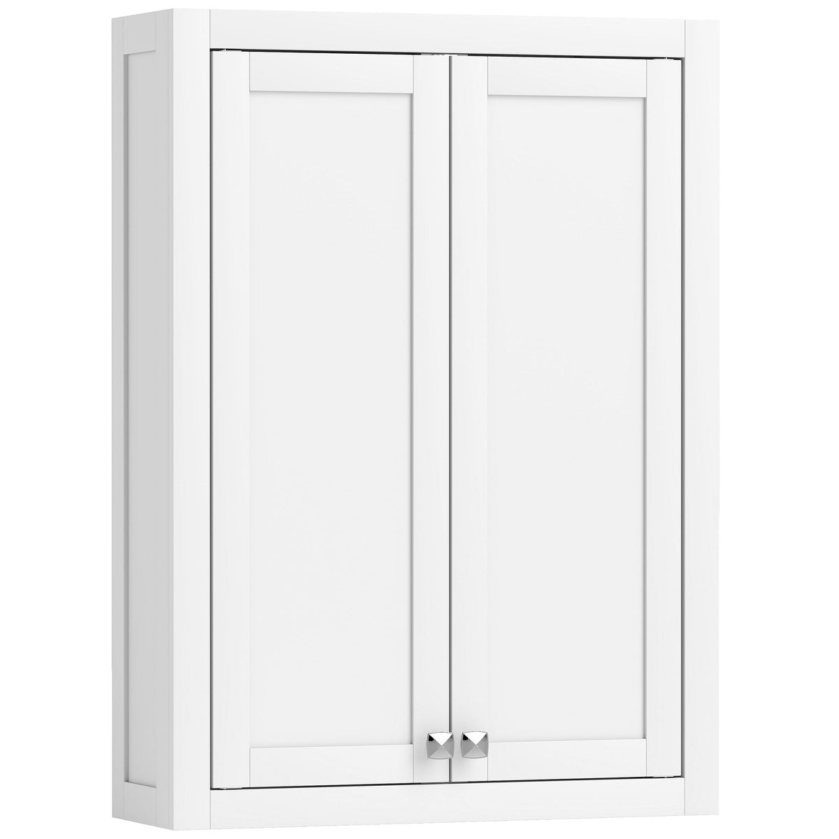Armoire murale de salle de bain 3 niveaux, meuble de rangement suspendu  2 portes étagère réglable 61 x 20 x 84 cm blanc