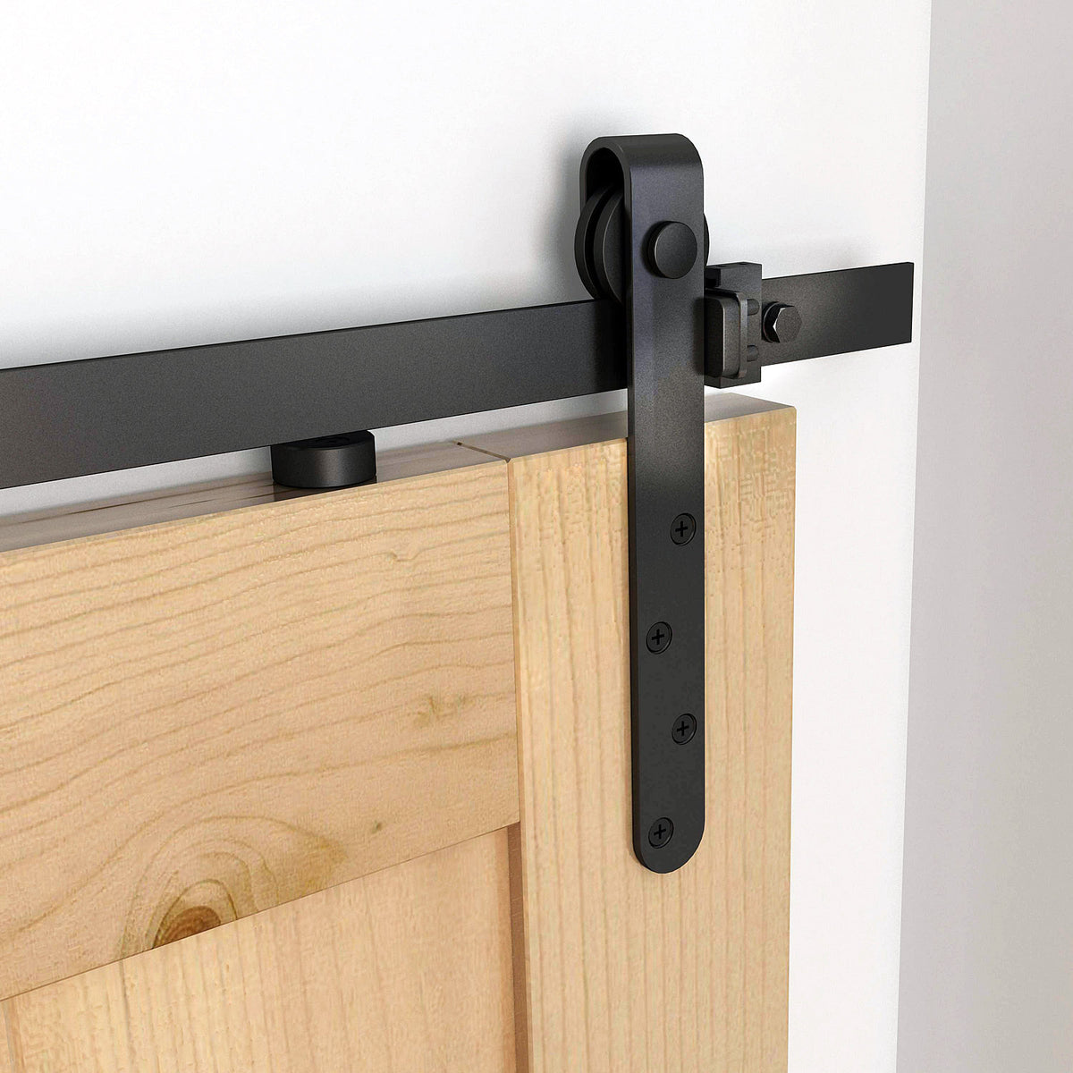 Kit de Porte Coulissante, Système Galandage avec Porte Épaisseur 20-25 mm, Largeur Max. 0,9 m, Charge 20 kg, Acier Noir