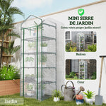 Serre de jardin balcon étagère serre 5 niveaux 0,69 x 0,49 x 1,93 m acier bâche amovible PE blanc
