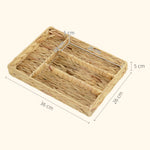 Panier de rangement tressé en jacinthe d'eau avec 4 compartiments, pour salle de bain, chambre à coucher, naturel