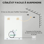 Miroir rectangulaire mural lumineux LED de salle de bain 70 x 50 cm
