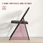 Lot de 2 chaises pliantes chaises de salle à manger portables cadre en acier dim. 45l x 46P x 78H cm noir