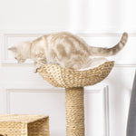 Krabpaal krabmeubel voor katten hoogte 100,5 cm met kussens en ladder activiteitencentrum sisalpalen