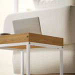 Set van 2 vierkante uitschuifbare salontafels, nesteltafels met stalen frame, moderne stijl, wit