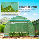 Ersatzplane für Folientunnel 12 m² 4 x 3 x 2 m PE UV-beständig wasserdicht 8 Fenster + aufrollbare Reißverschlusstür grün