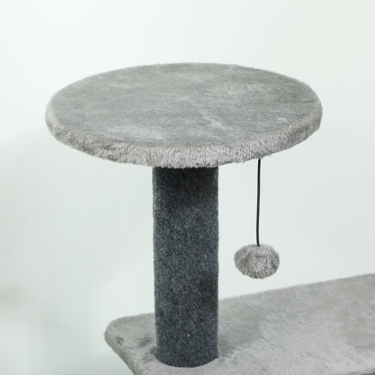 Arbre à Chat Hauteur 103 cm, Platesformes, Niche en Peluche, Balle en Peluche, Poteaux en Sisal, Base Renforcé, Gris