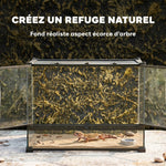 Boîte à Reptiles avec Panneau de Fond, Fermeture Sécurisée Par Rotation, Ventilation Frontale, 50x30x35cm, Noir