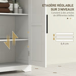 Meuble de salle de bain, meuble de rangement, avec 4 tiroirs, 1 placard, pour petits espaces, 81,2 x 30 x 83,8 cm, blanc