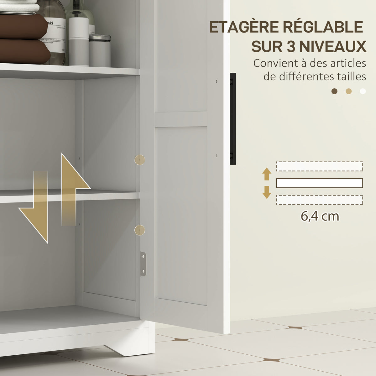 Meuble de salle de bain, meuble de rangement, avec 4 tiroirs, 1 placard, pour petits espaces, 81,2 x 30 x 83,8 cm, blanc