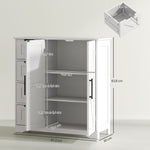Meuble de salle de bain, meuble de rangement, avec 4 tiroirs, 1 placard, pour petits espaces, 81,2 x 30 x 83,8 cm, blanc