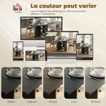 Table pliante de cuisine salle à manger amovible sur roulettes 75 x 140 x 74 cm coloris noir