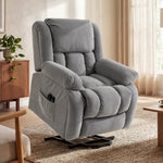Fauteuil releveur électrique massage et chauffage avec repose-pied, dossier inclinable, télécommande et poche latérale