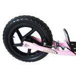 Kinderroller Cityroller 30 cm Luftreifen, höhenverstellbarer Lenker, Handbremse und Ständer, Stahl, für Kinder ab 5 Jahren, Pink